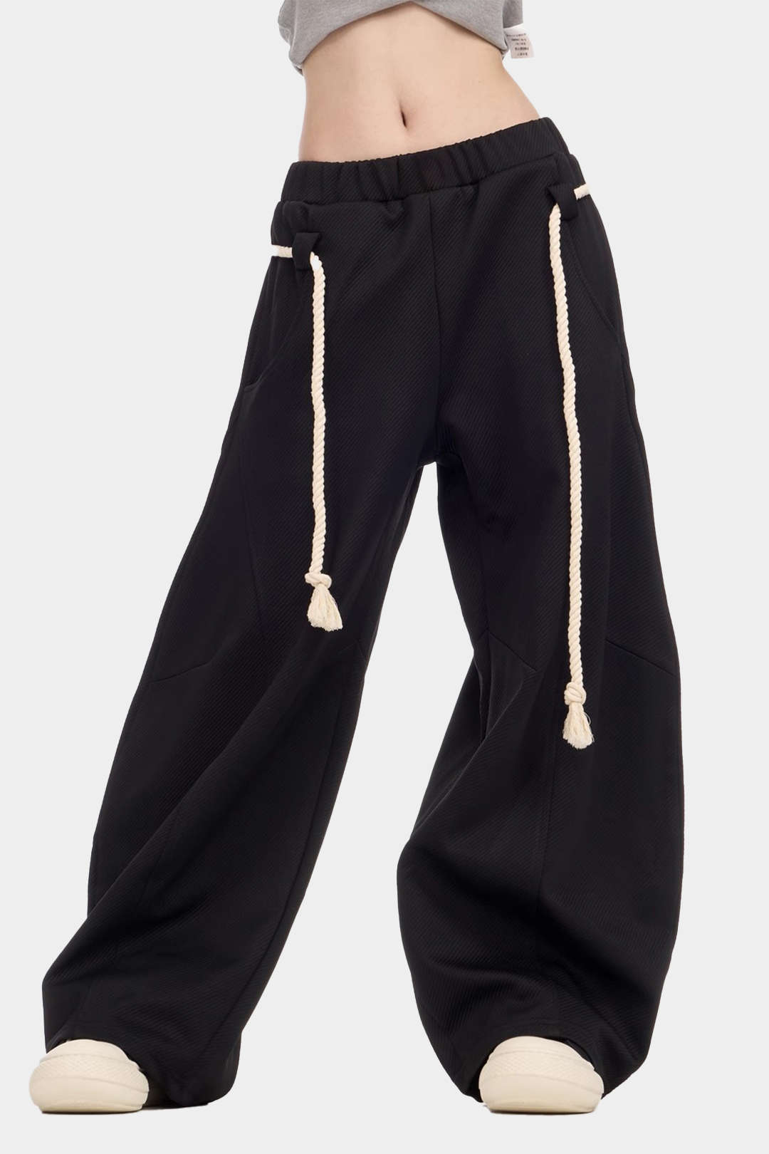 Drawstring Wide Leg Trousers