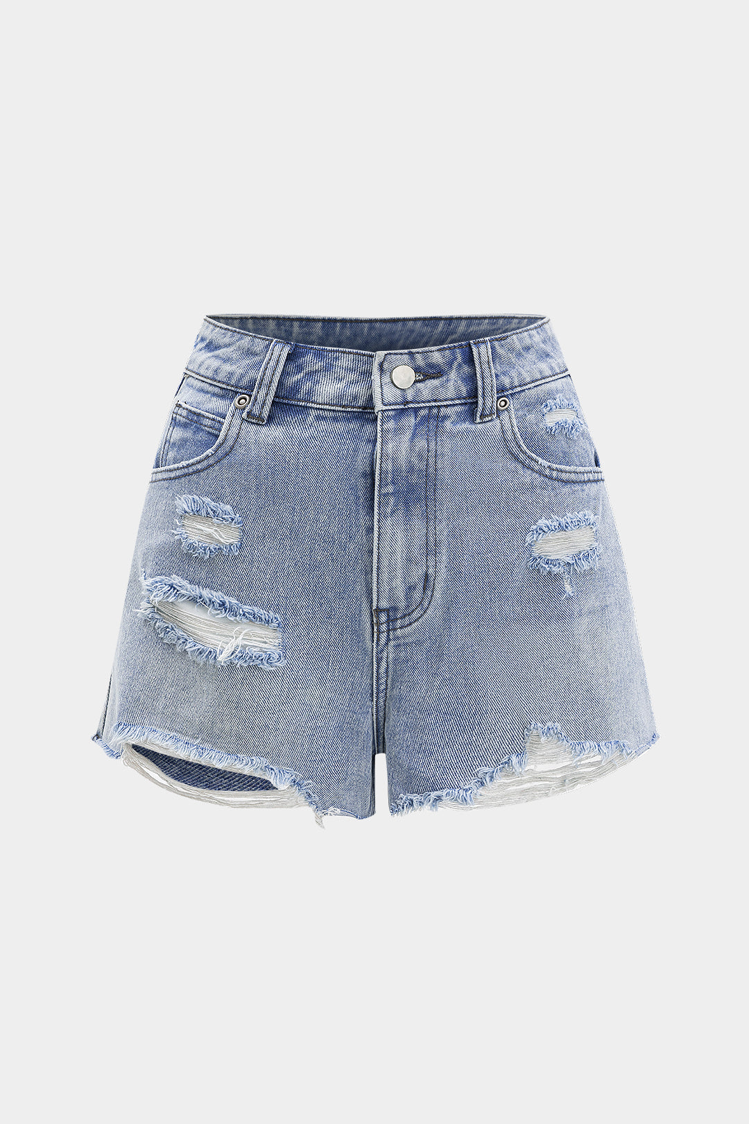 Denim Ripped High Waist Wide Leg Shorts