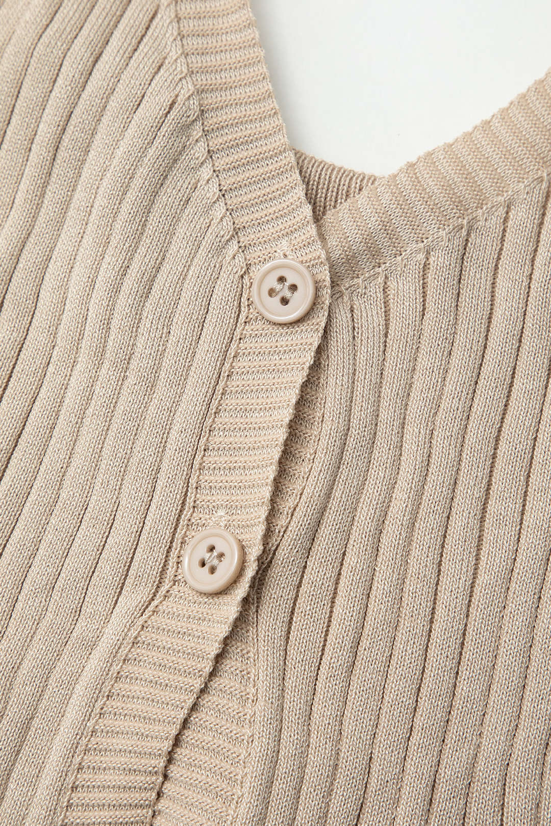 Ribbed Knit Button Cami Top