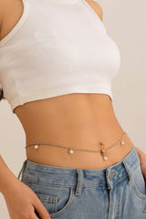 Metal Rhinestone Bead Waist Chain