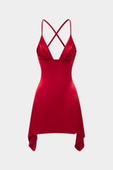 Slip Sleeveless Ruched Mini Dress