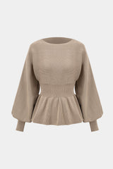 Knit Gigot Sleeve And Skirt Set
