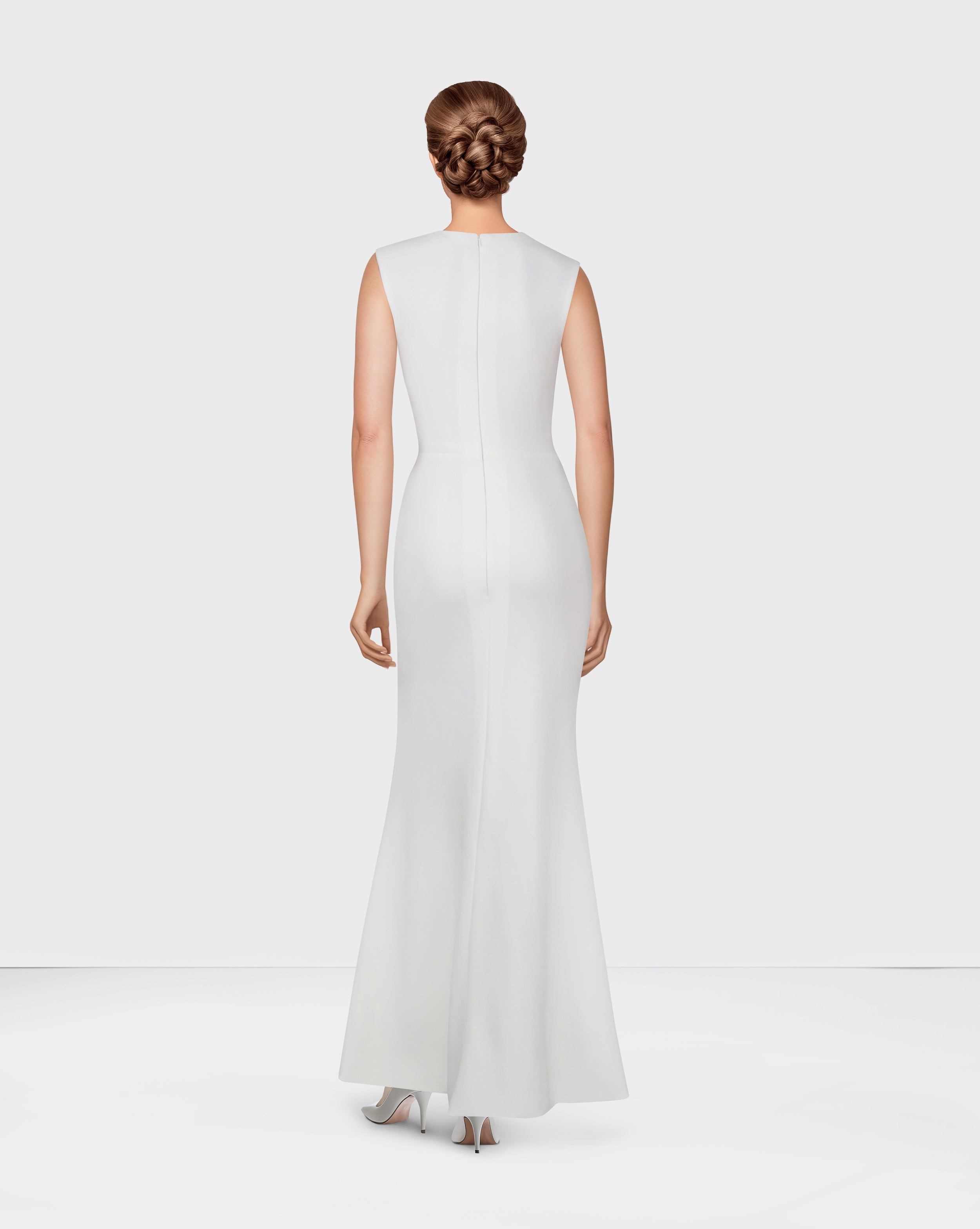 White column dress with cape