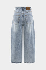 Denim High Waist Wide Leg Trousers
