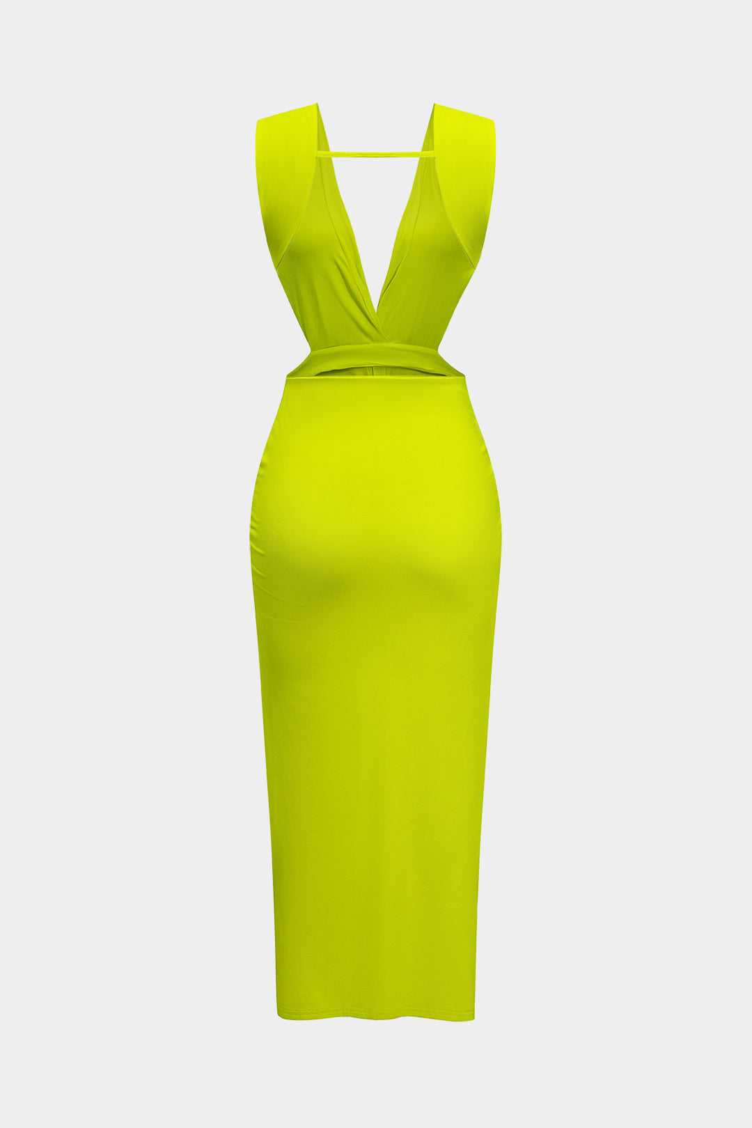 Ruched Twist Knot Backless Sleeveless Midi Dress