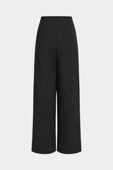 Pleated Button Wide Leg Trousers