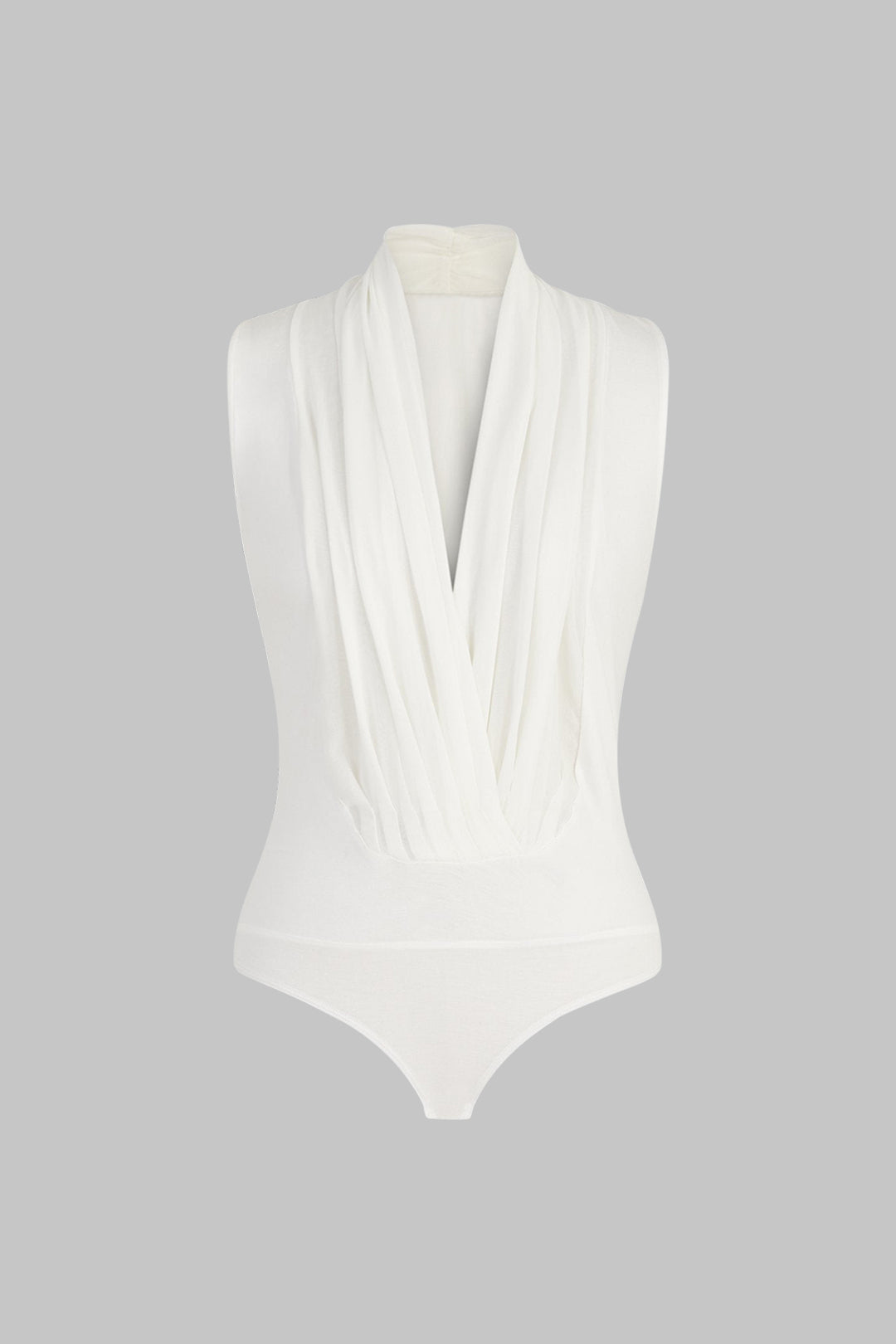 Ruched Crossed Sleeveless Bodysuit