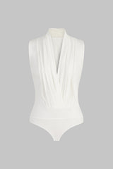 Ruched Crossed Sleeveless Bodysuit
