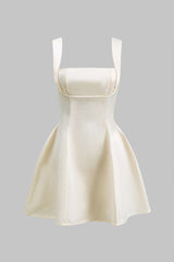 Tie Back Zipper Backless Slip Mini Dress