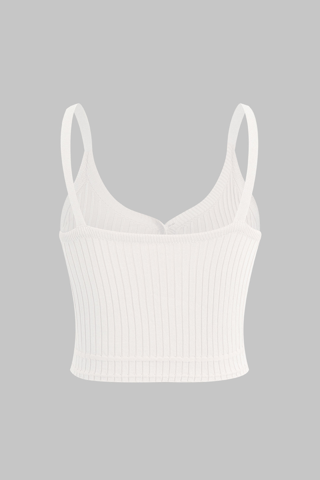 Ribbed Knit Button Cami Top