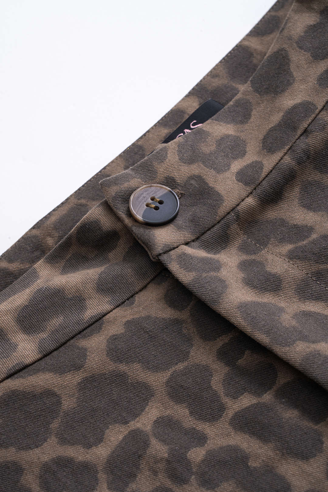 Leopard Print Denim Wide Leg Pants
