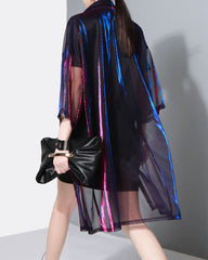 holographic sheer short-sleeve jacket - NOVAX