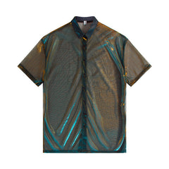 holographic sheer short-sleeve jacket - NOVAX