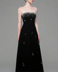 Strapless A-line Gown with Crystal Embellishments - LUMINA