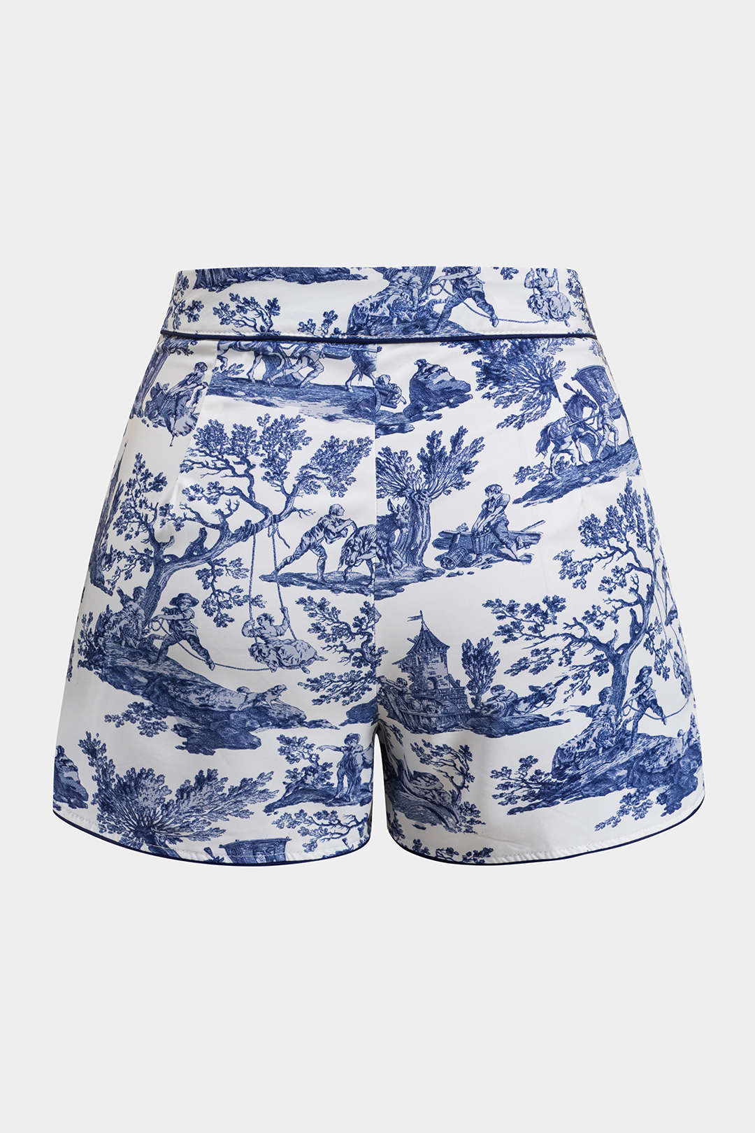 Retro Print Shirt And Shorts Set
