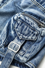 Faded Pocket Denim Mini Skirt