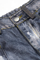 Abstract Print Pocket Barrel Trousers