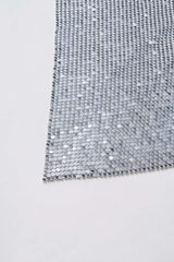 Metallic Chain Sequin Backless Cami Top