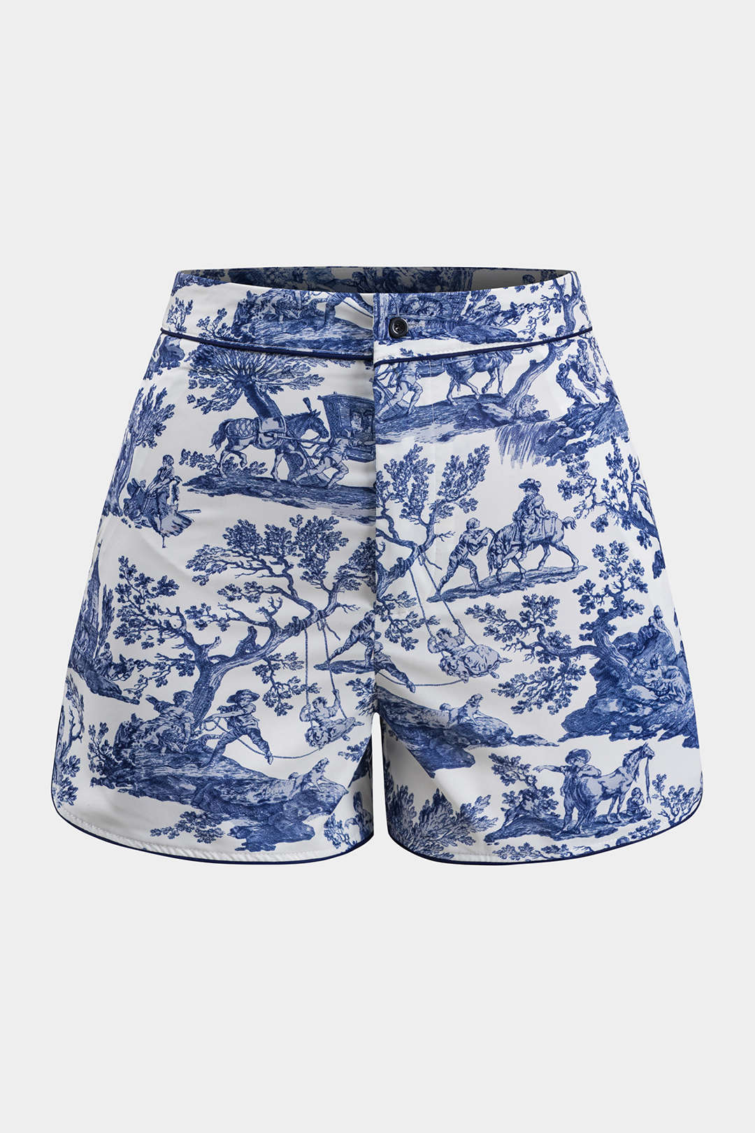 Retro Print Shirt And Shorts Set