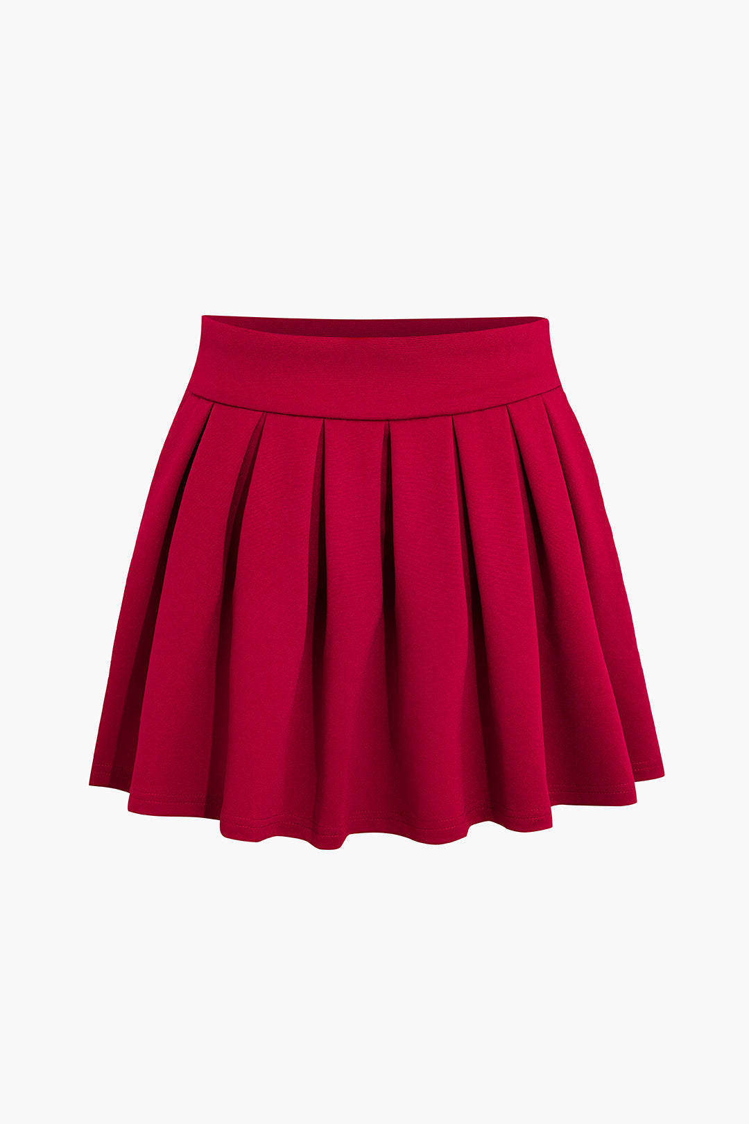 Notched Lapel Vest And Pleated Mini Skirt Set