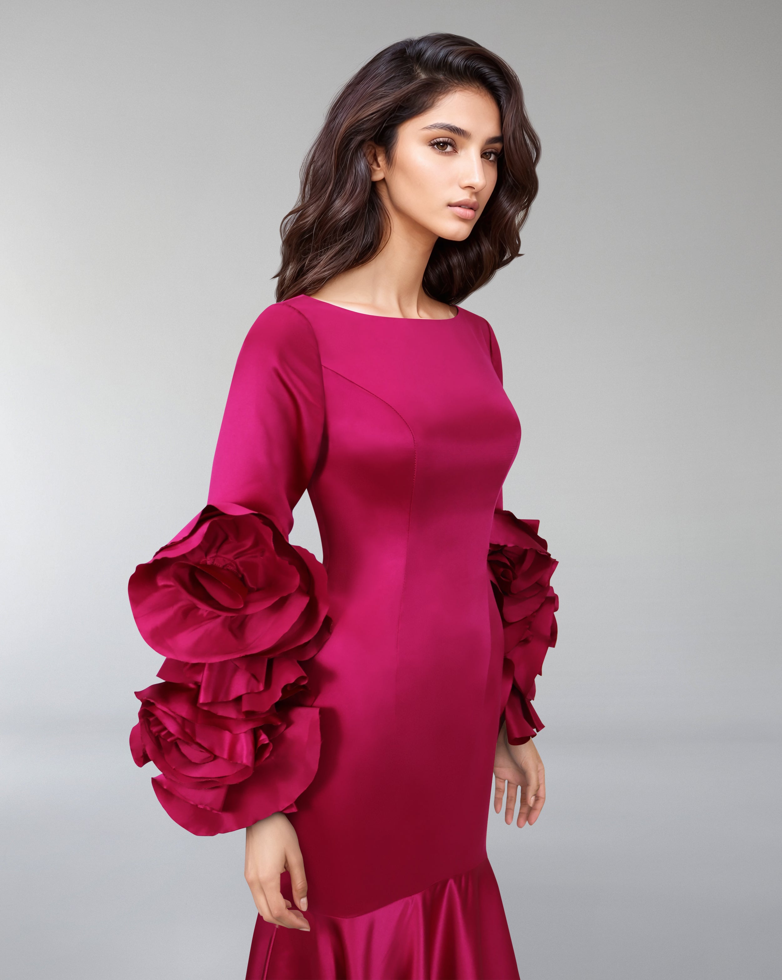 Flowered long sleeves dress-Juriyah
