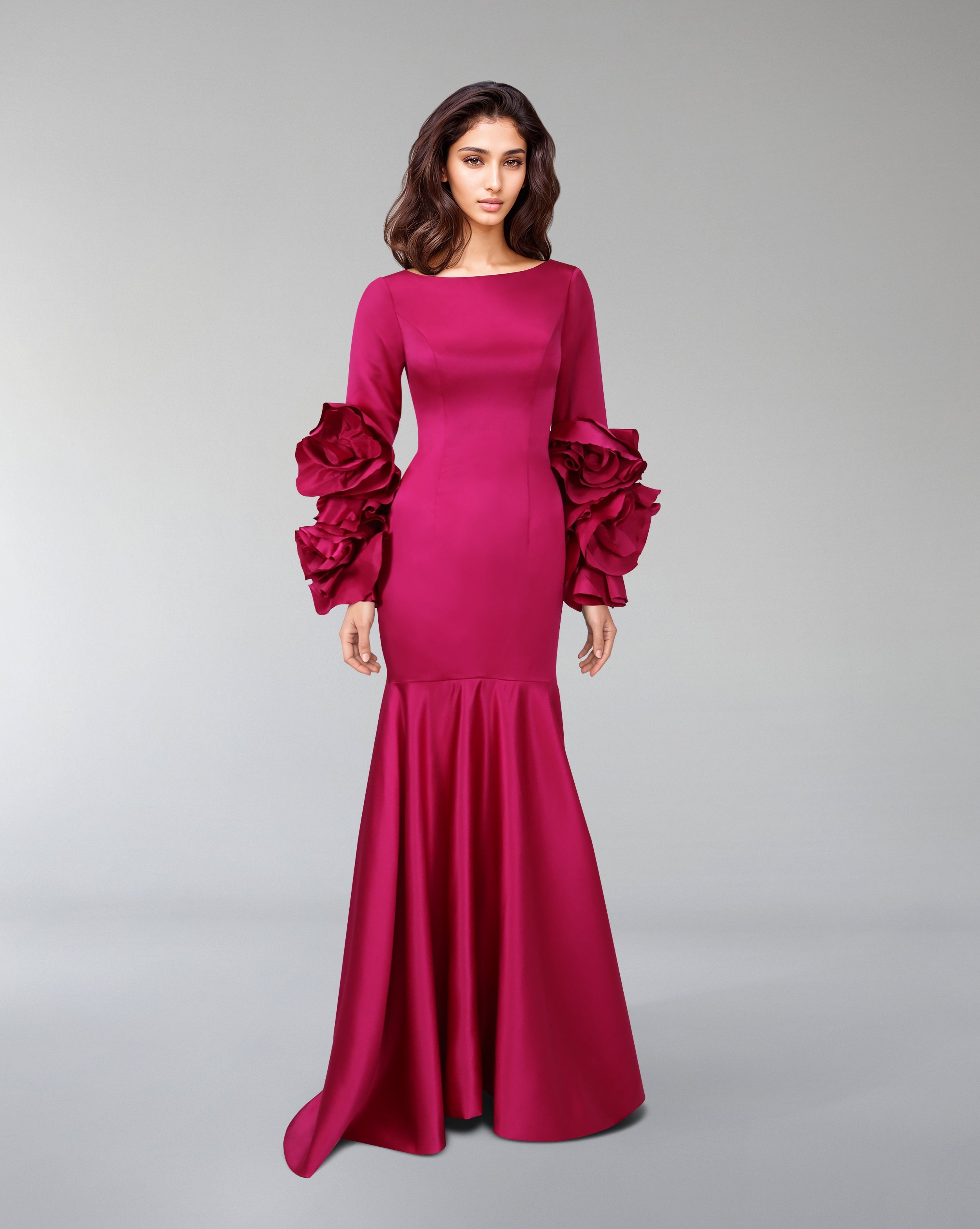 Flowered long sleeves dress-Juriyah