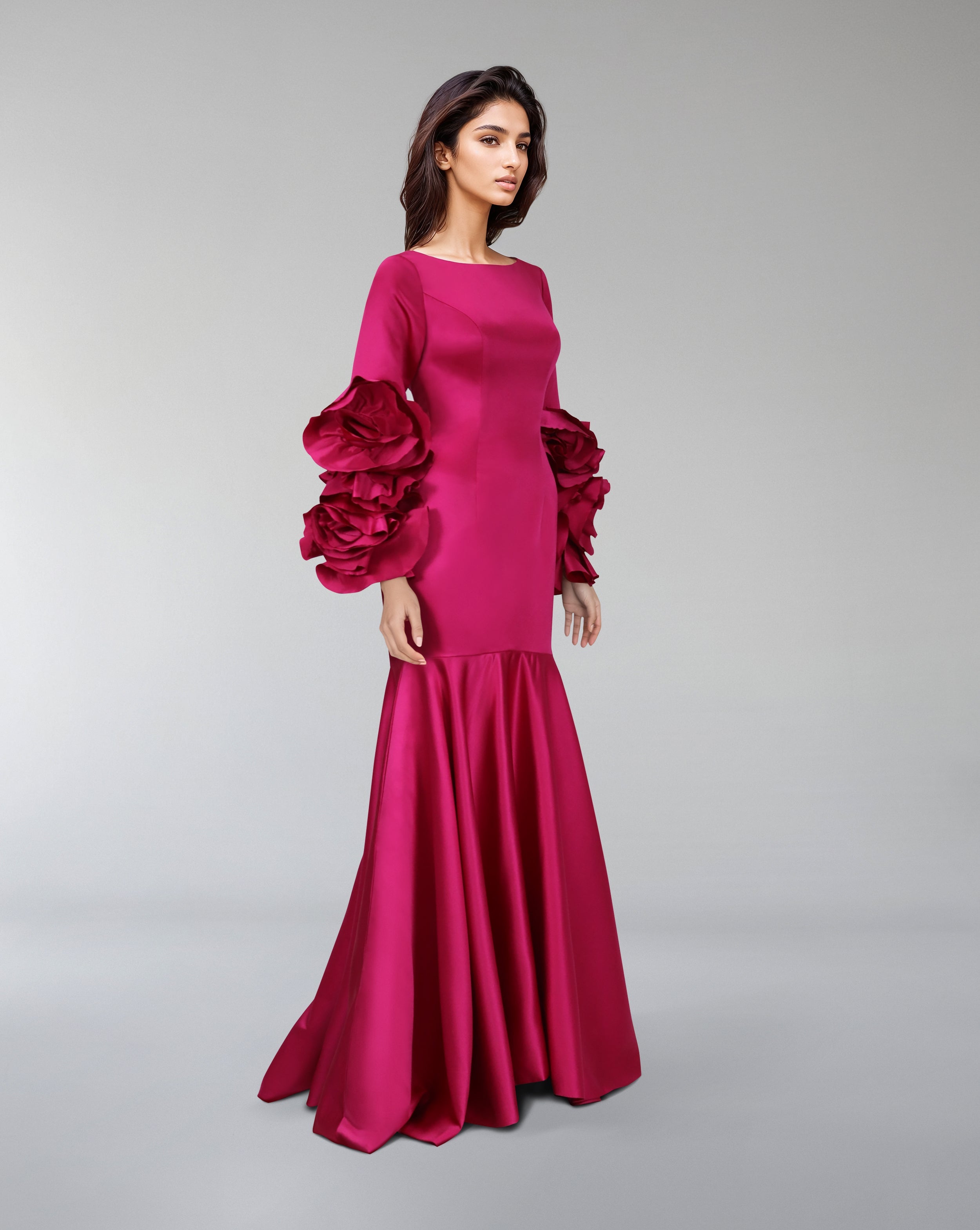 Flowered long sleeves dress-Juriyah