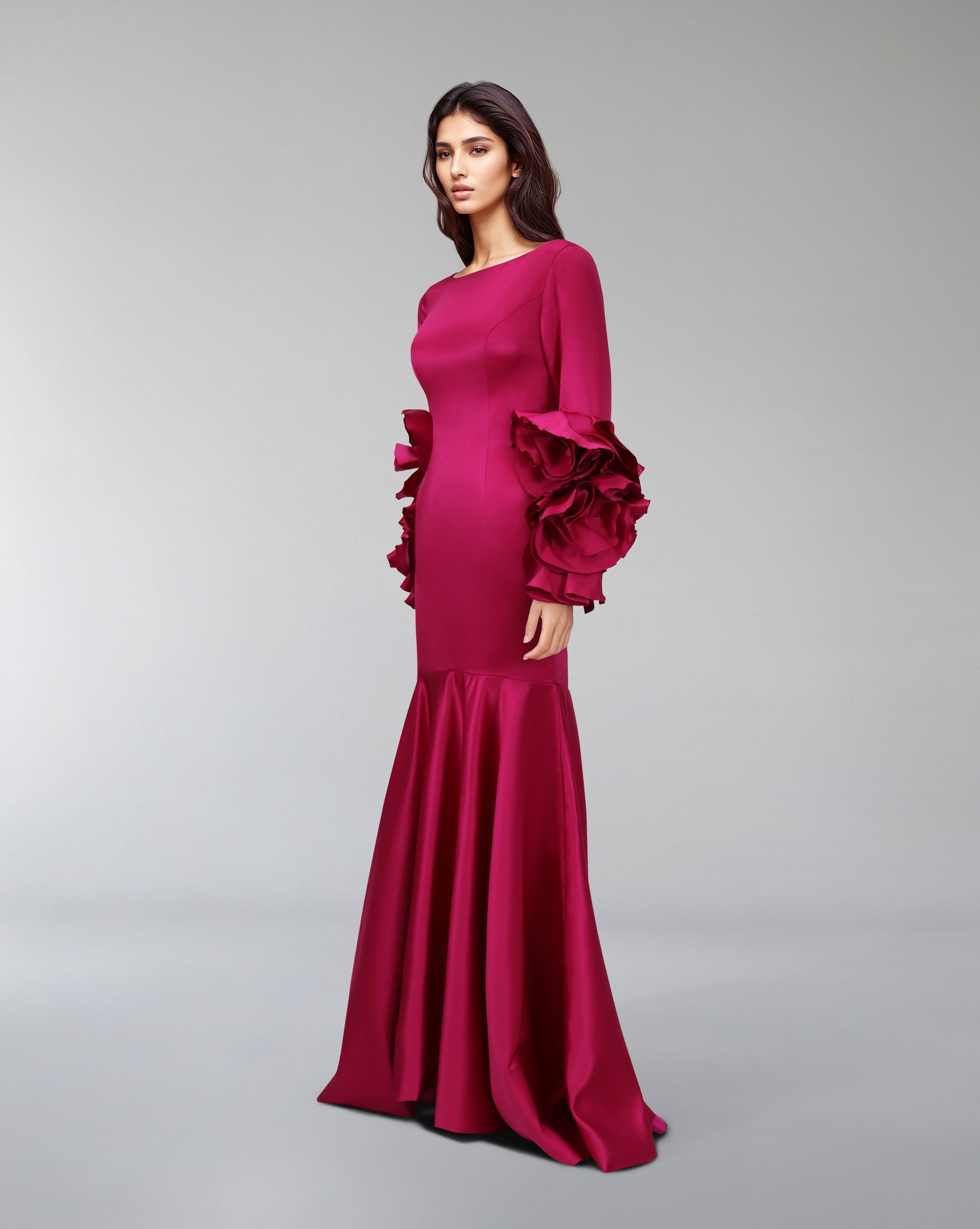Flowered long sleeves dress-Juriyah