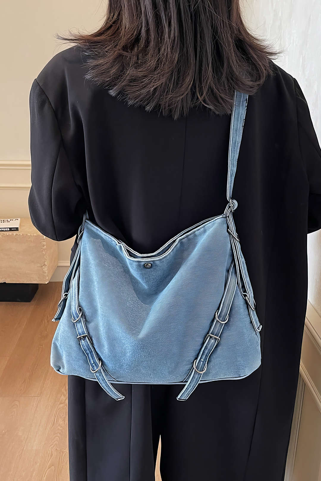 Washed Denim Cross-Body Bag