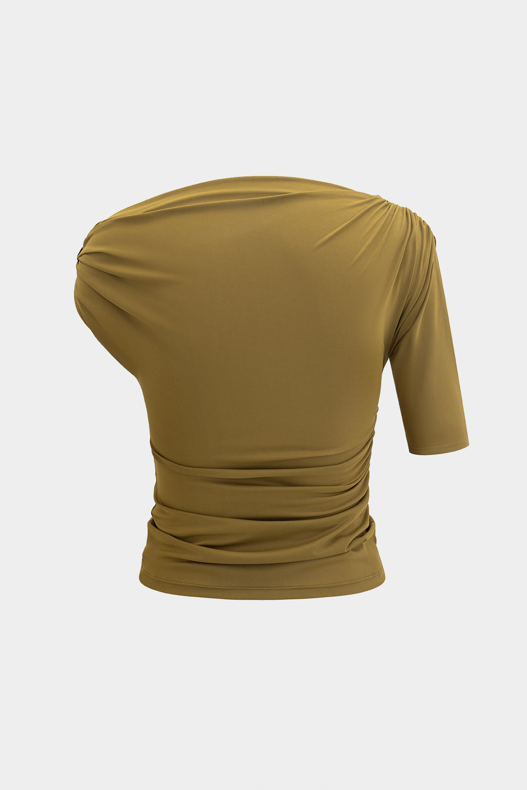 Metallic Decor One Shoulder Asymmetrical T-Shirt