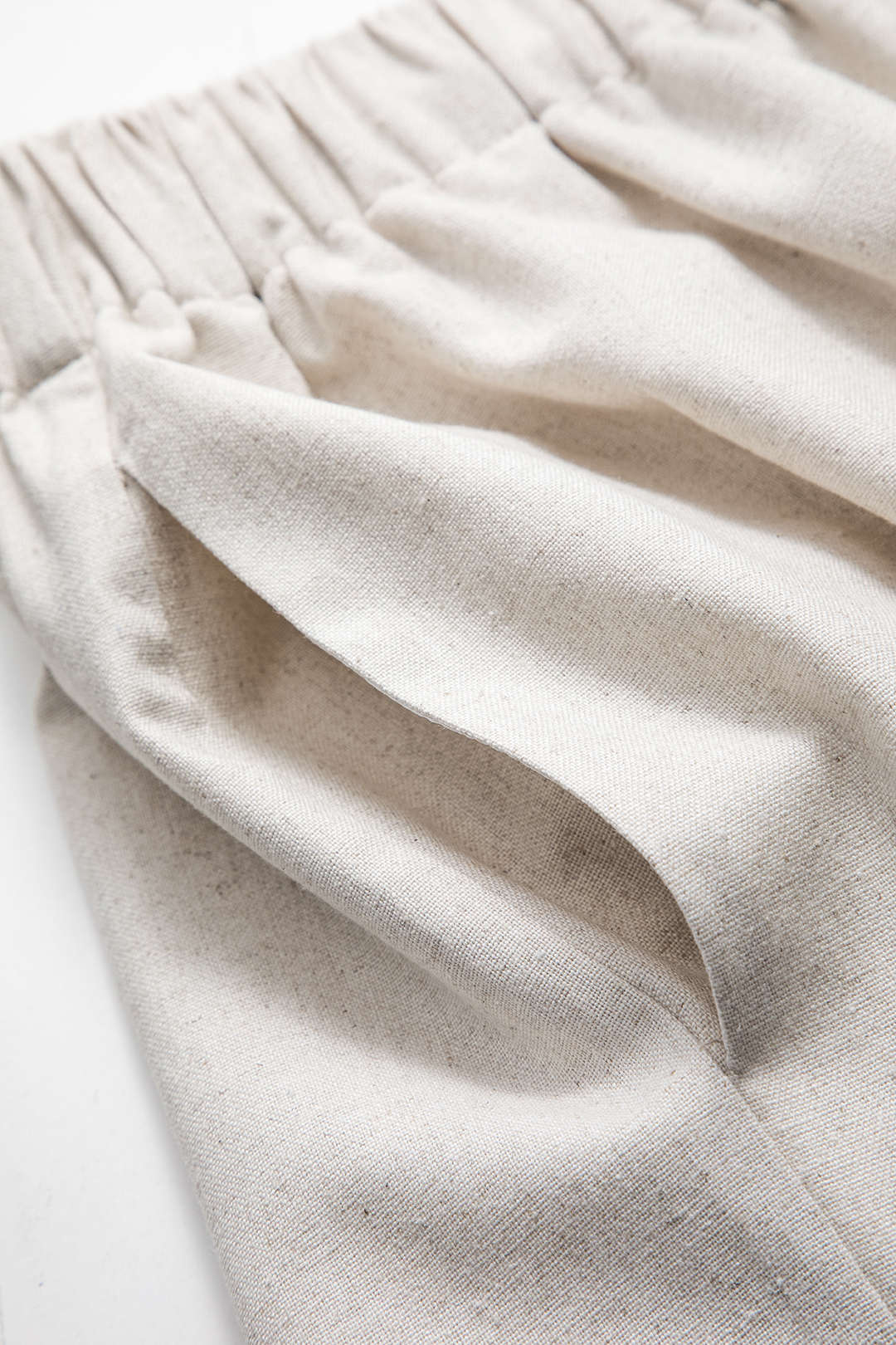 Linen Pleated Pocket Wide Leg Trousers