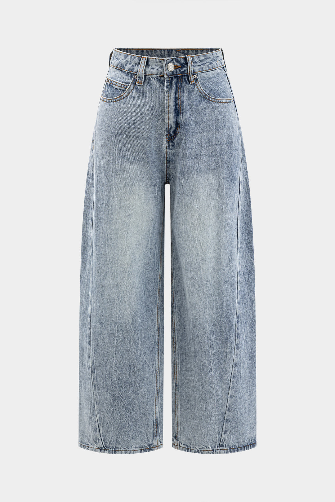 Denim High Waist Wide Leg Trousers