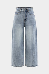 Denim High Waist Wide Leg Trousers