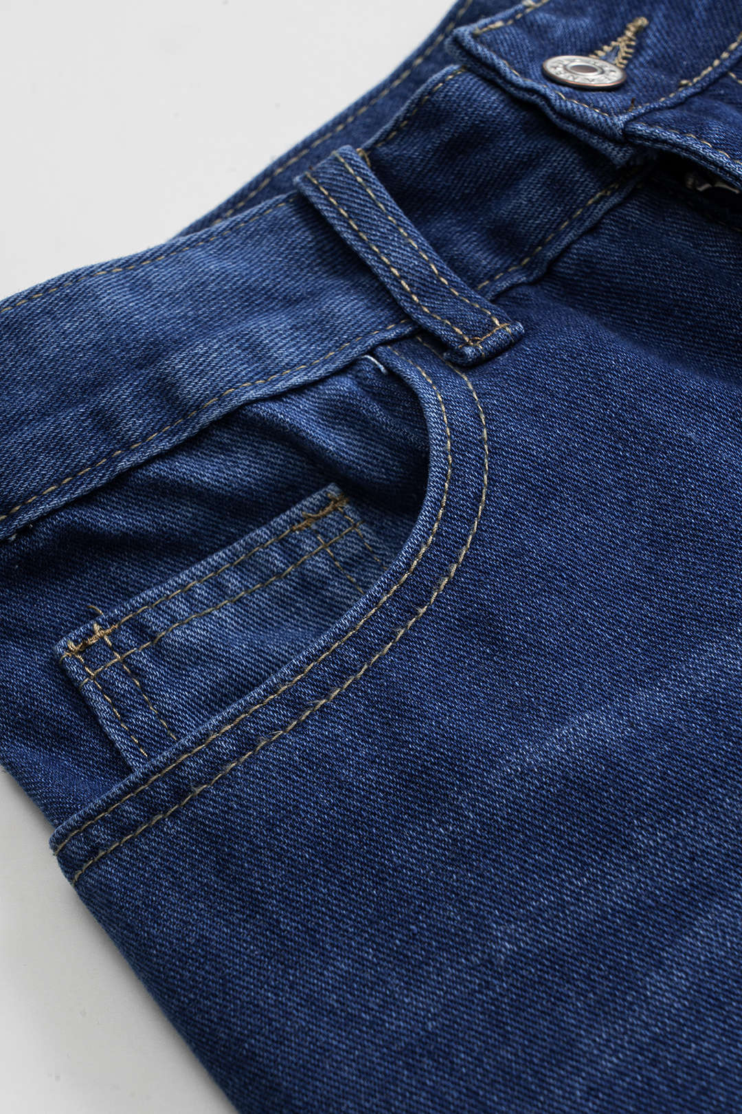 Denim Button Vest And Wide Leg Jeans Set