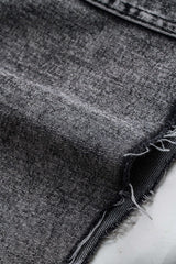 Denim Double Waistband High Waist Skirt