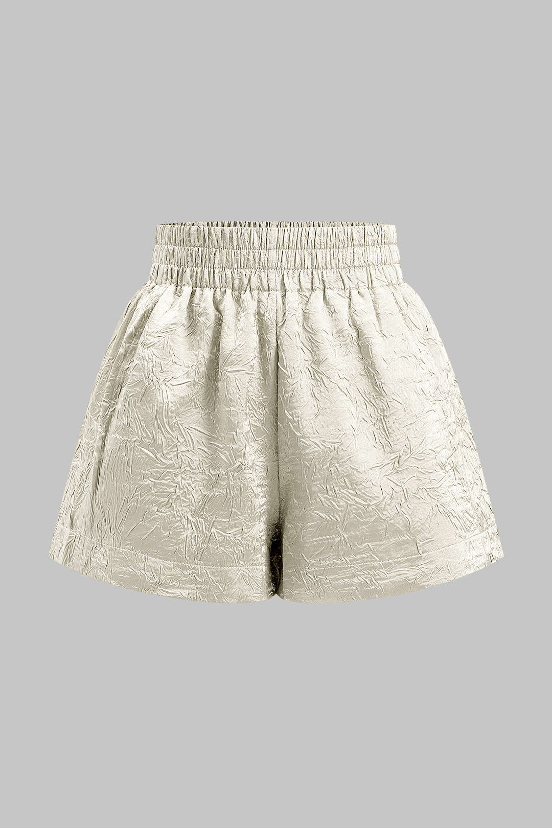 Solid Textured Pleated Shorts