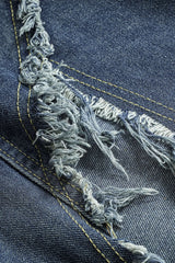 Denim Asymmetrical Pocket Skirt