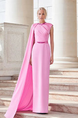 Draped shoulder cape gown – Olgah