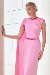 Draped shoulder cape gown – Olgah