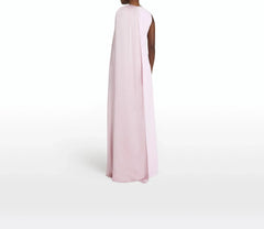 Sleeveless column gown with cascading side cape – Neiven