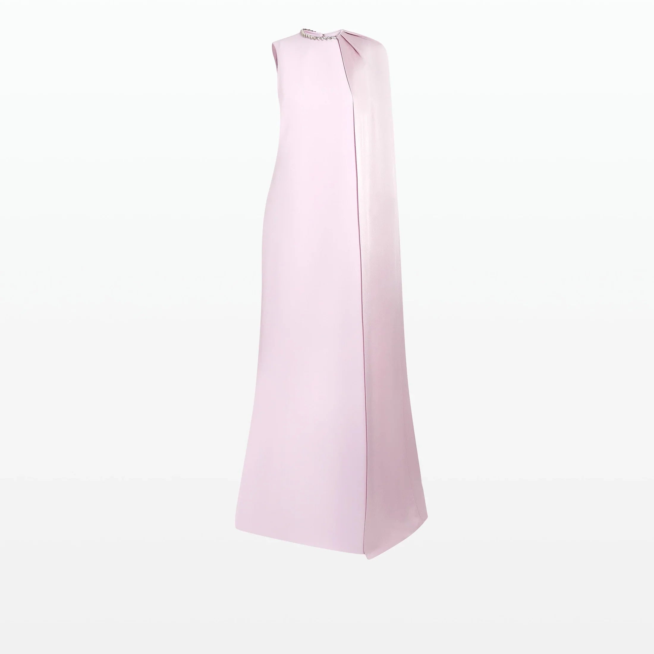 Sleeveless column gown with cascading side cape – Neiven