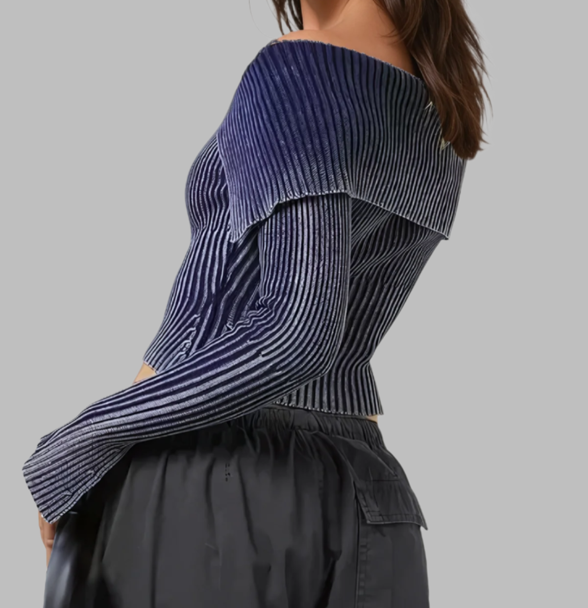 Akilah Off Shoulder Stripe Knit Top
