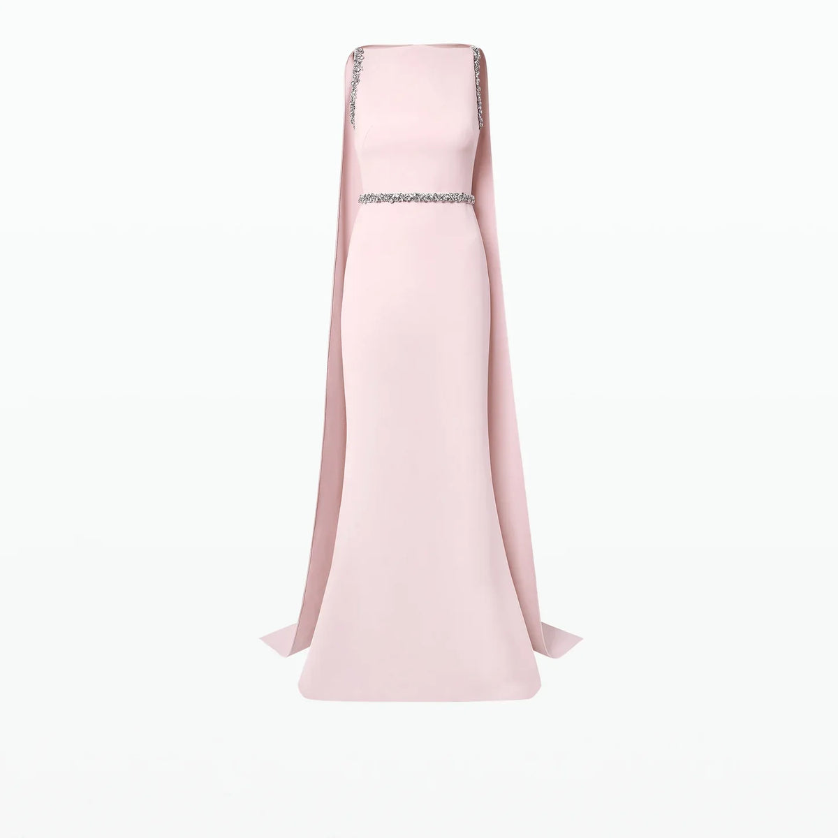 Sleeveless beaded dress with split cape - SOMAYAI