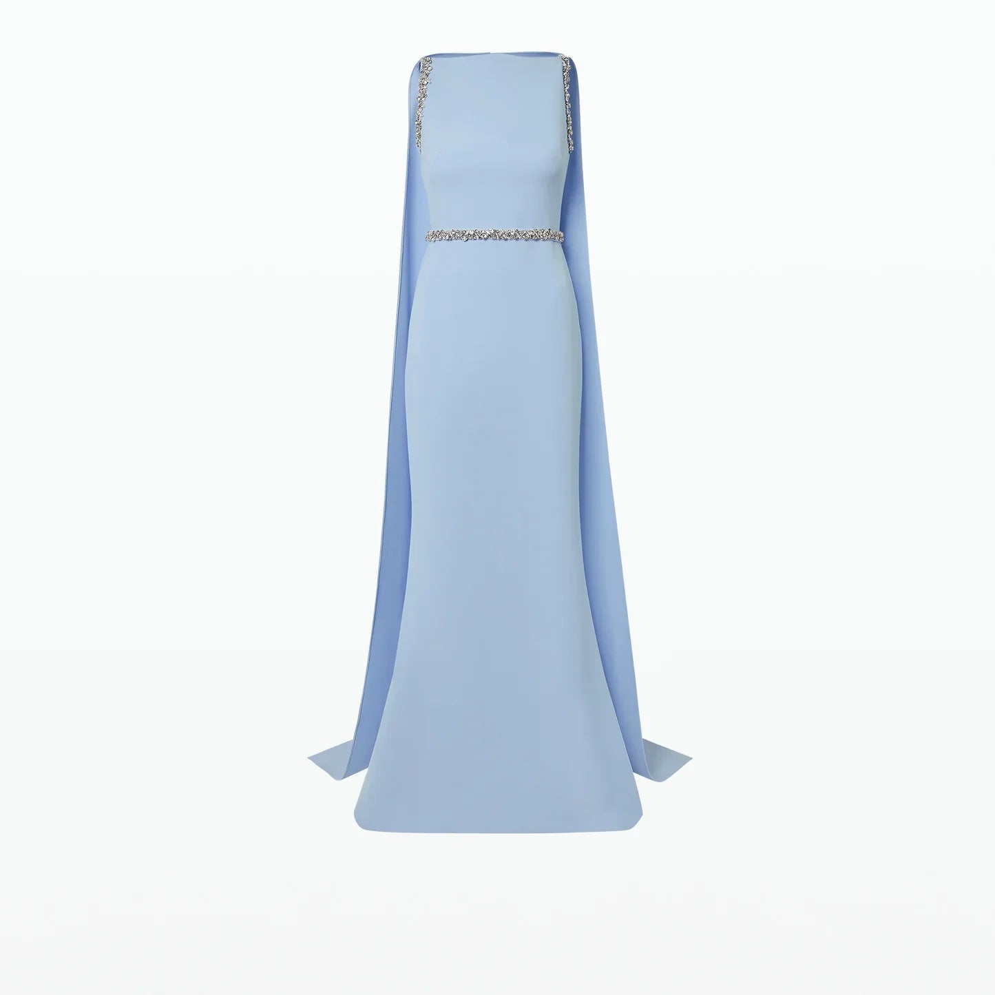 Sleeveless beaded dress with split cape - SOMAYAI