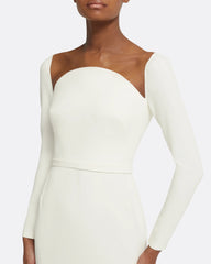 long-sleeve column gown with sculpted neckline – ALBR