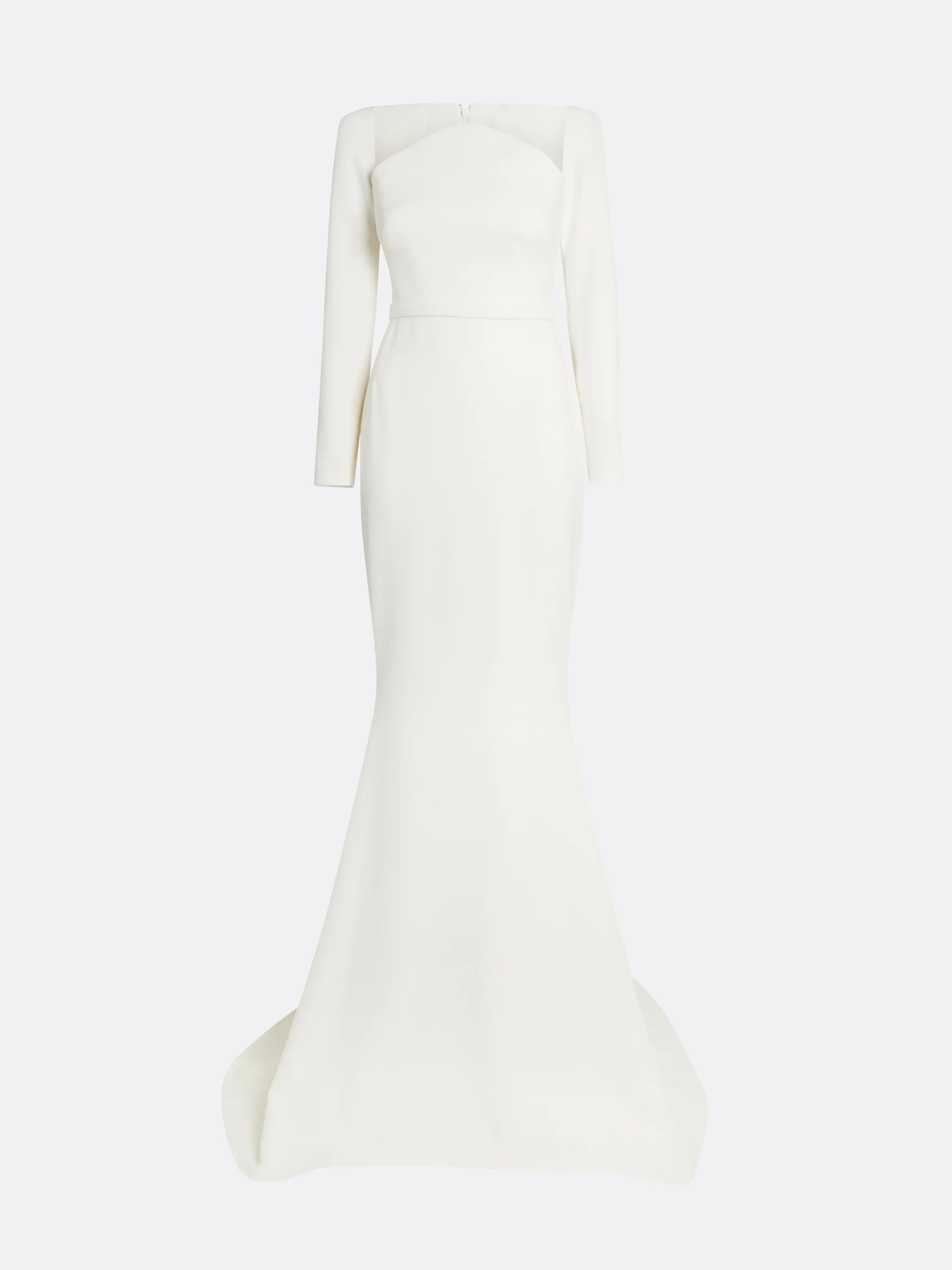 long-sleeve column gown with sculpted neckline – ALBR
