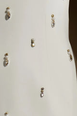 High-neck column gown with embellished cape – Zonia