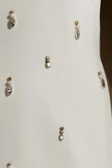 High-neck column gown with embellished cape – Zonia