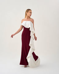 Strapless dress with side ruffle - FENE