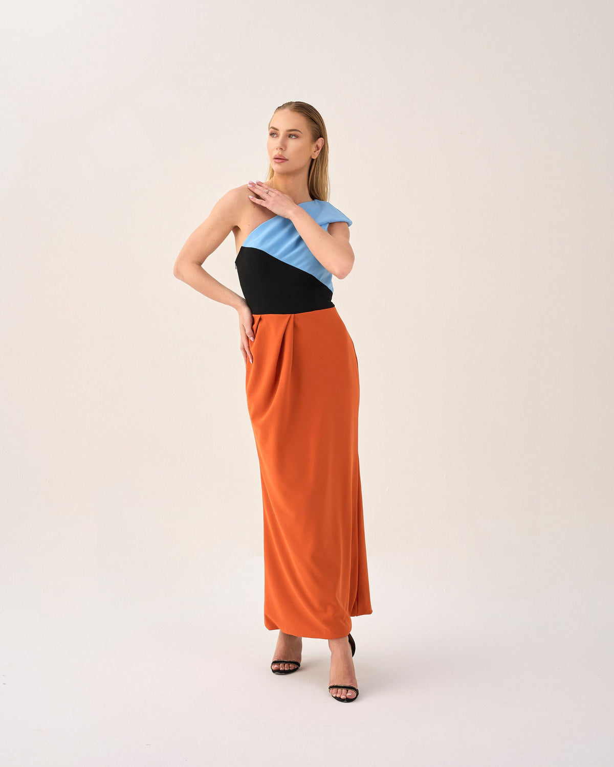 Asymmetrical cut & multicoloured dress - AMARA